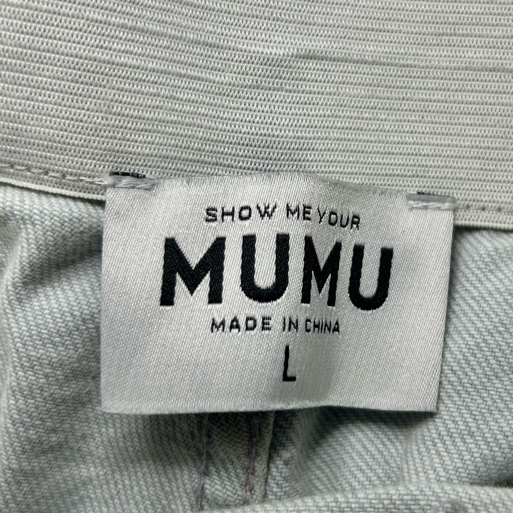 Show Me Your MuMu Berkeley Bell Bottoms You're A Star Flare Light Blue Jeans L - Picture 7 of 11